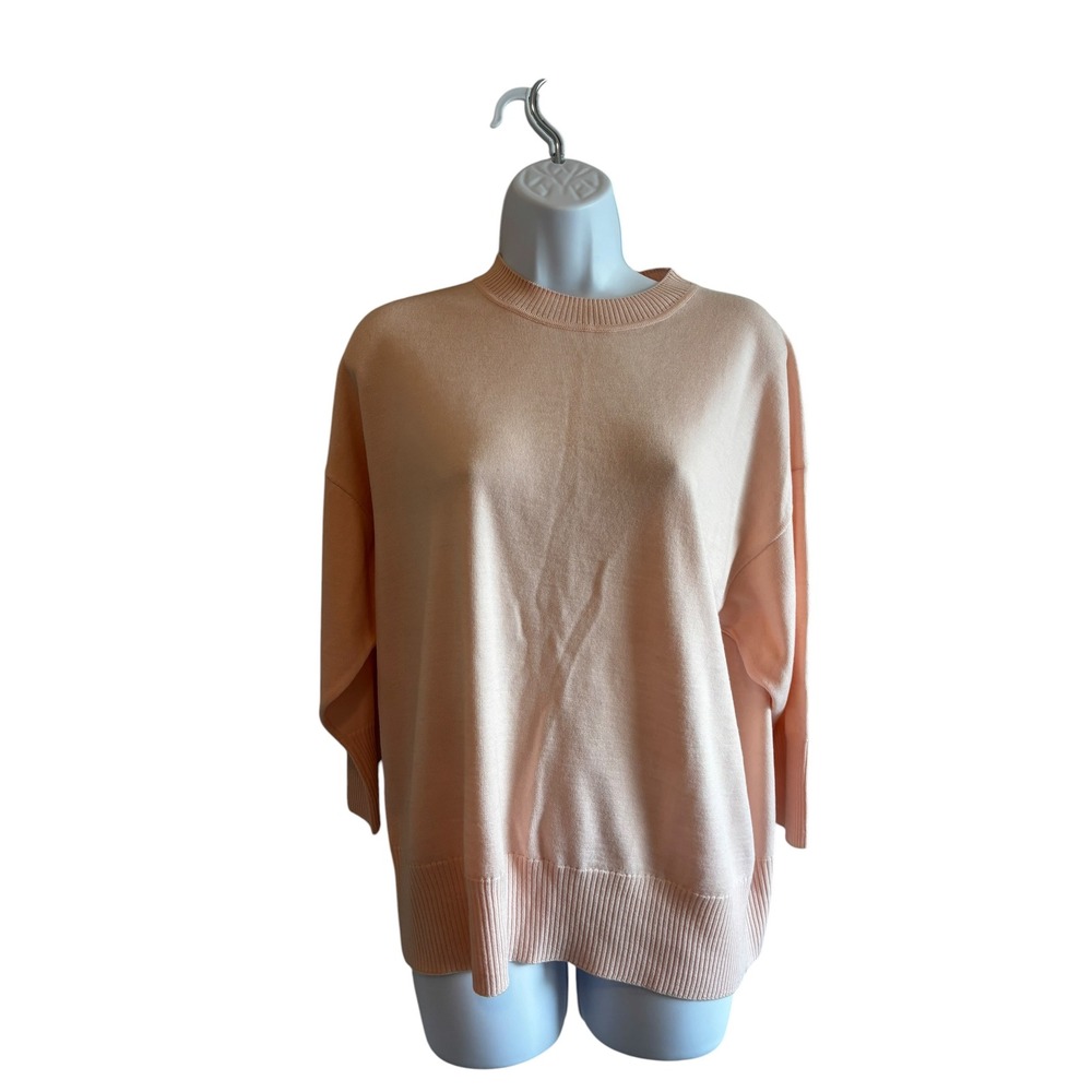 NWT St. John $795 Sweater Size S Blush Pink Wool Blend Dolman Sleeve Knit Top